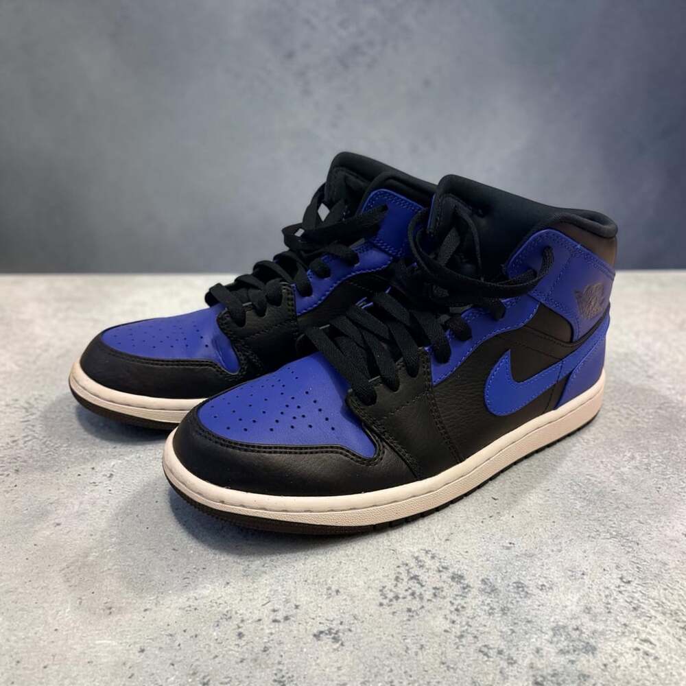Nike Air Jordan 1 Mid Hyper Royal Black Blue Sneakers